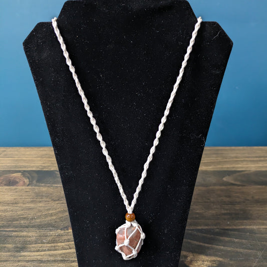 Macrame Necklace - Beige image 0