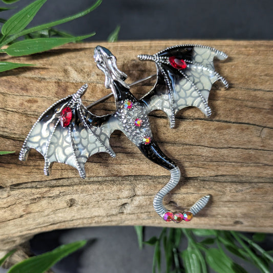 Dragon Brooch - White image 0