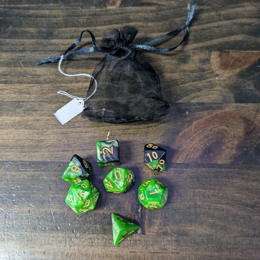D&D Dice & Mesh Bag - Green image 0