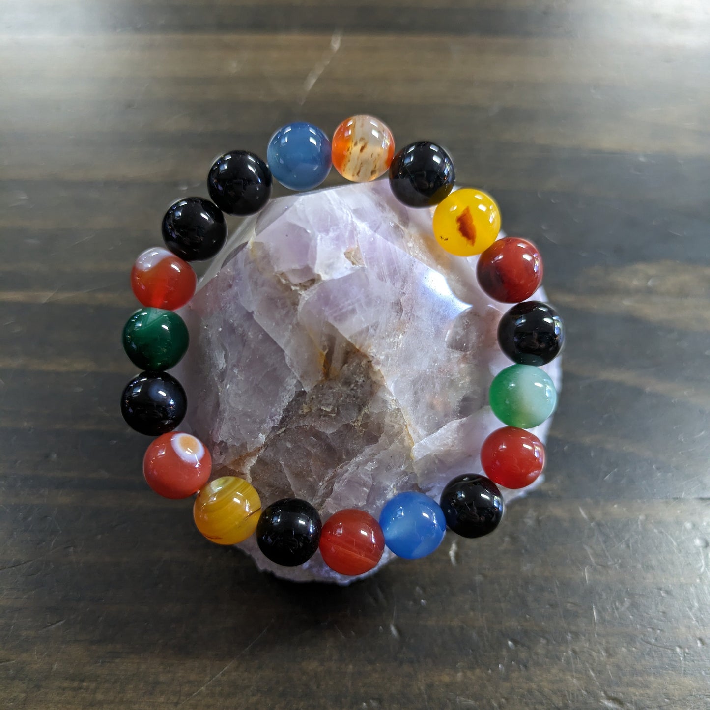 Mixed Agate - 10mm Bead Bracelet image 0