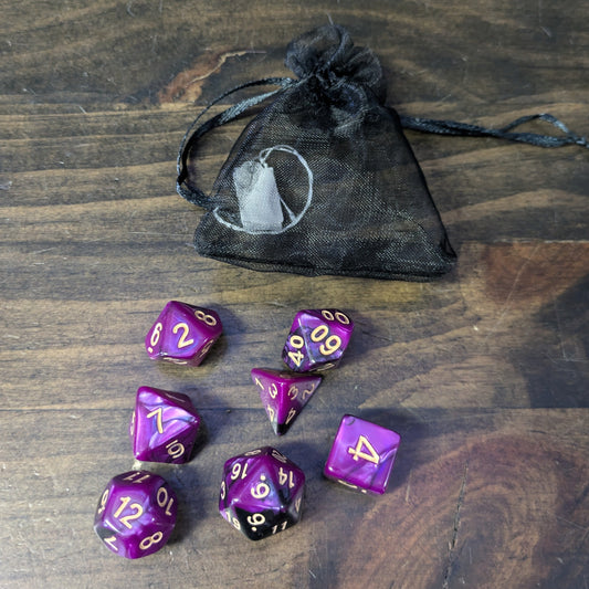 D&D Dice & Mesh Bag - Purple image 0
