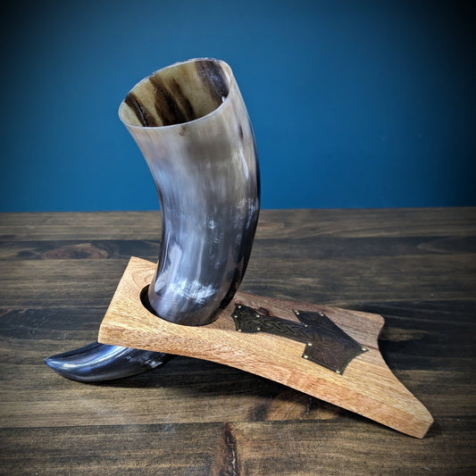 Horn with Wooden Stand image 0