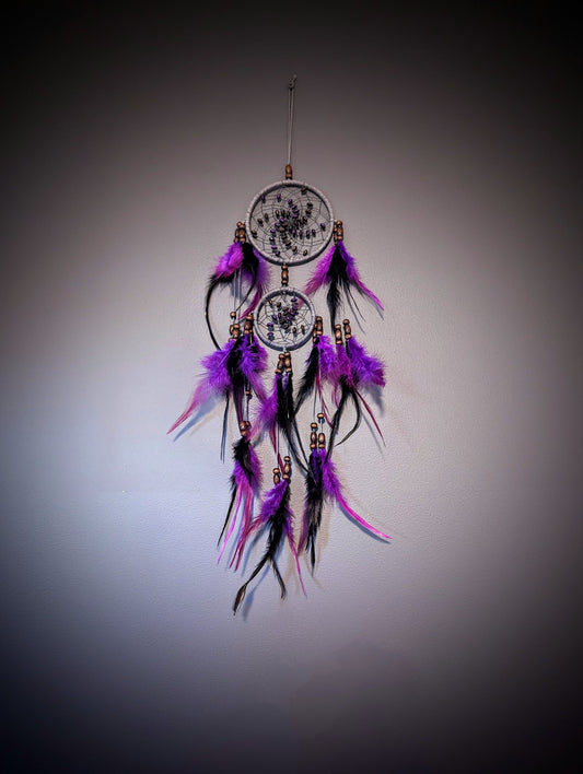 Purple Beaded Dreamcatcher image 0