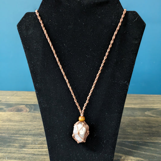 Macrame Necklace - Brown image 0