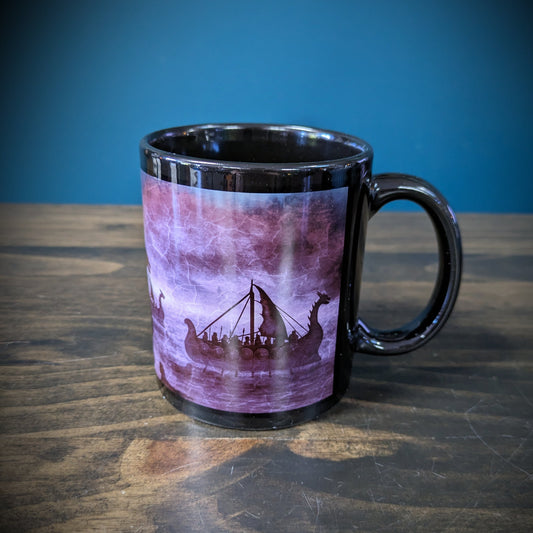 Viking Longship Coffee Mug - Purple image 0