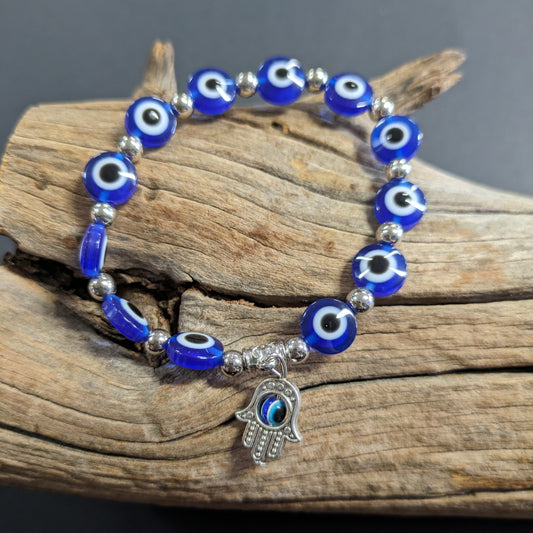 Evil Eye Bead Bracelet - Hand Charm image 0