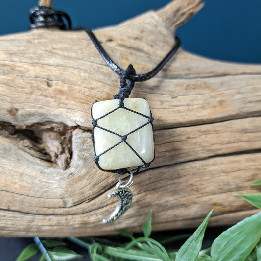 Aquamarine Crystal with Moon Pendant Necklace image 0