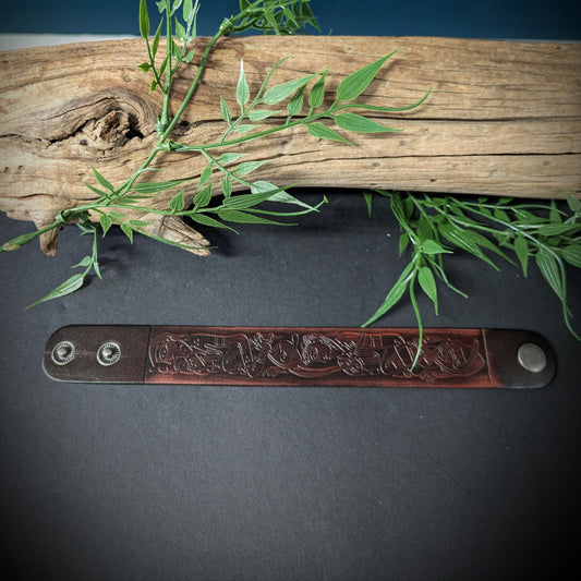 Leather Wrist Band - Brown image 1