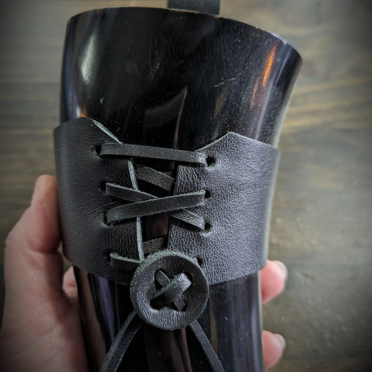 Horn with leather strap image 0