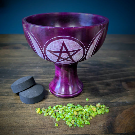 Pentagram Soap Stone Dish/Cup - Purple image 0