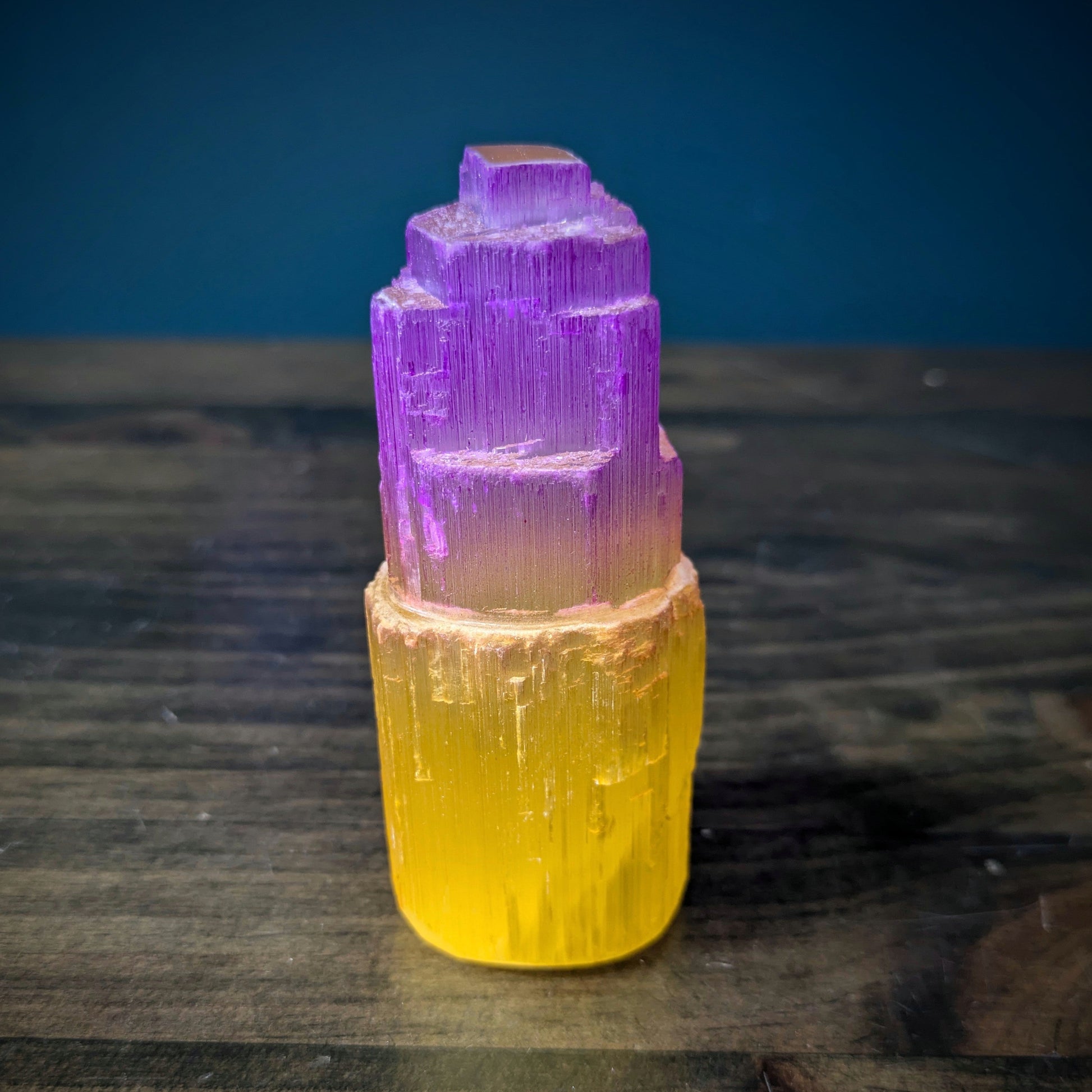 Selenite Tower - Purple & Yellow image 0