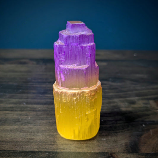 Selenite Tower - Purple & Yellow image 0