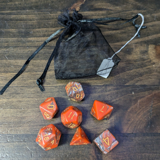 D&D Dice & Mesh Bag - Orange image 0