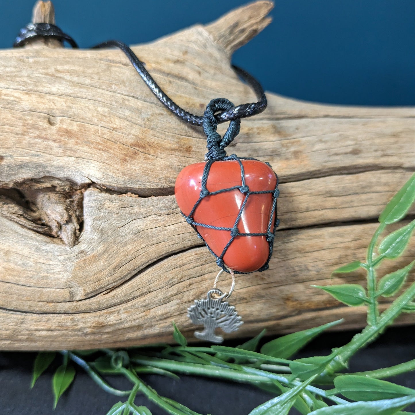 Red Jasper Crystal with Tree of Life Pendant image 0