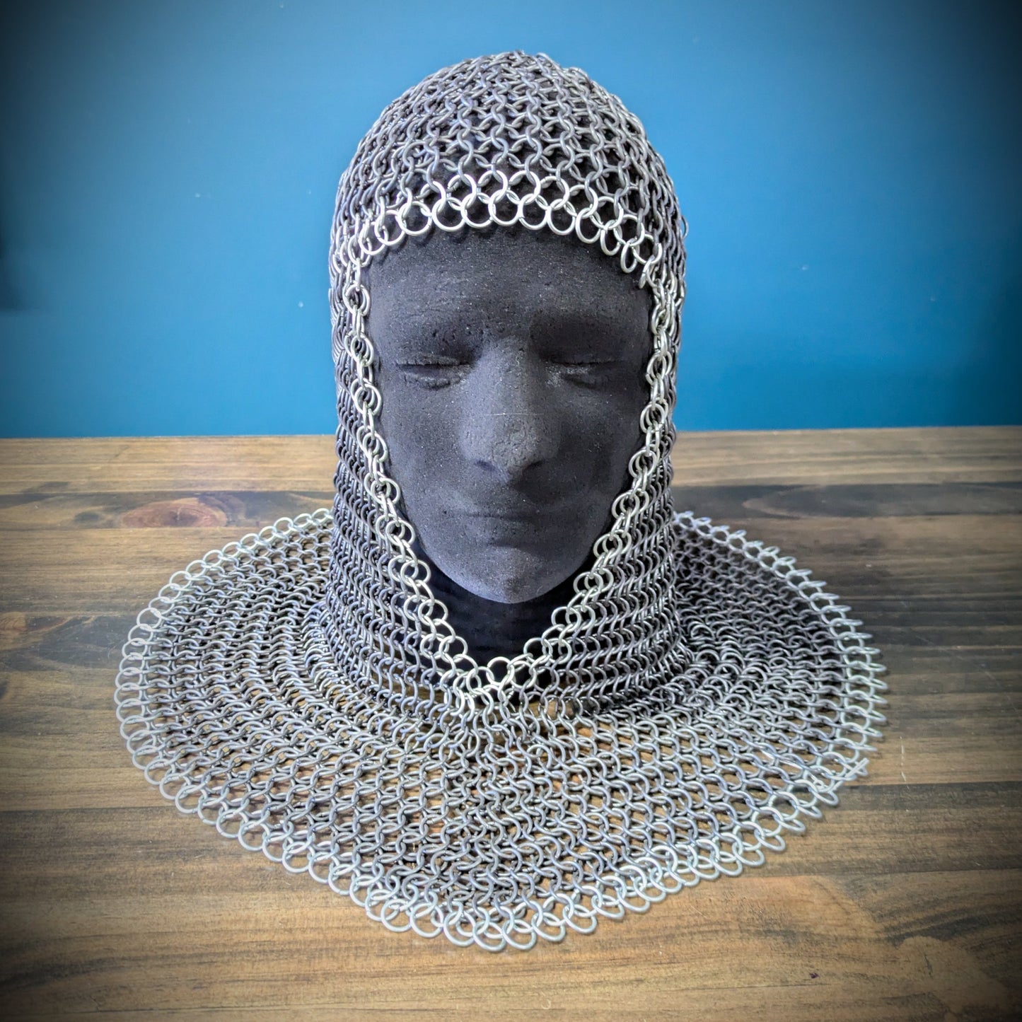 Coif Chain Mail Butted 10mm 16g rings - Black & Silver image 0