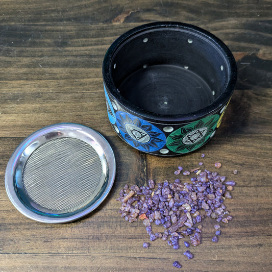 Soapstone 7 Chakra Resin Burner image 1