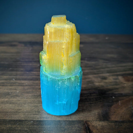 Selenite Tower - Blue & Yellow image 0