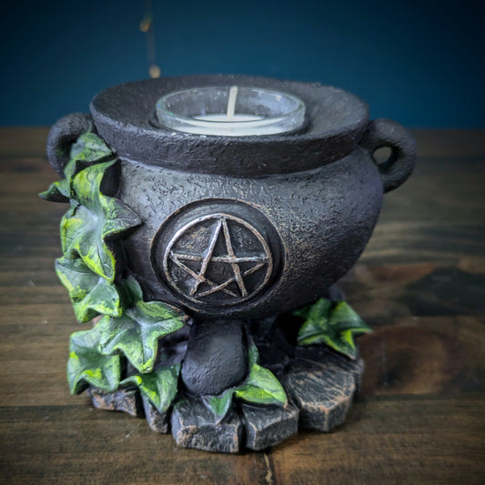 Cauldron with Pentagram Tealight Holder image 0
