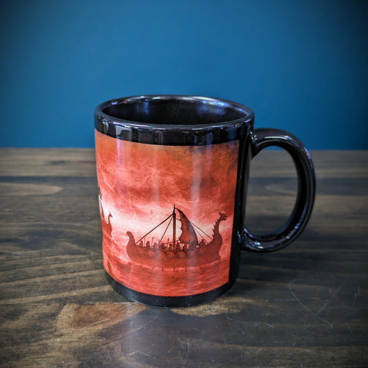 Viking Longship Coffee Mug - Orange image 0