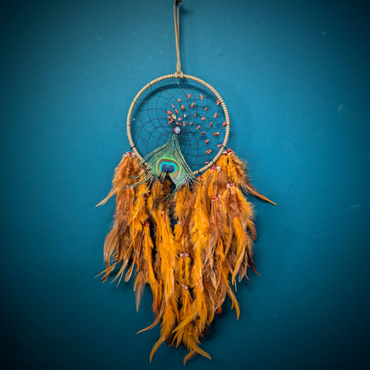 Red Jasper Peacock Dreamcatcher image 0
