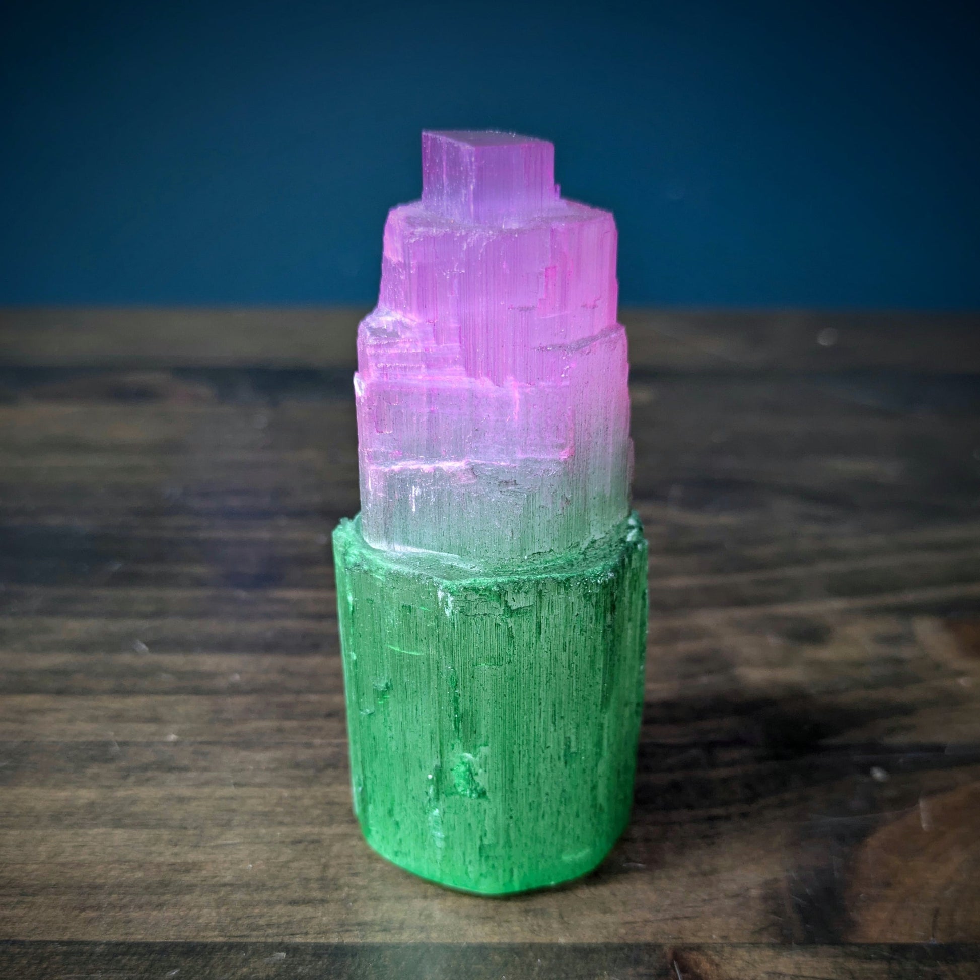 Selenite Tower - Green & Pink image 0