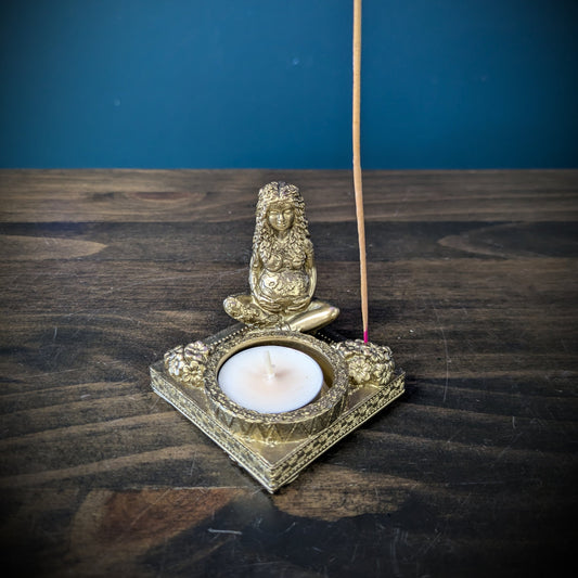 Mother Earth Tealight & Incense Holder image 0