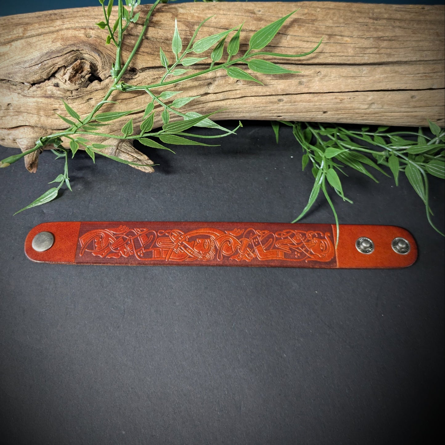 Leather Wrist Band - Tan image 1