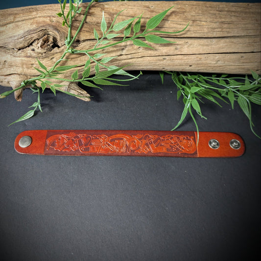 Leather Wrist Band - Tan image 1