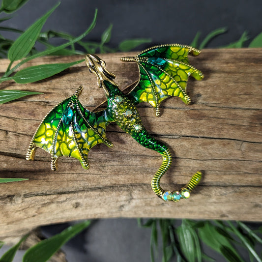 Dragon Brooch - Green image 0