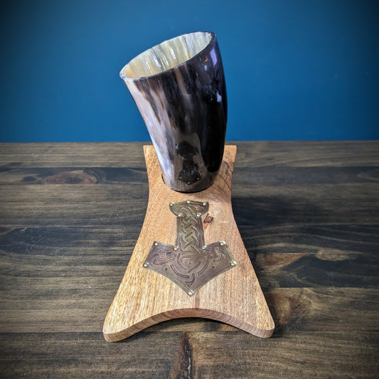 Horn with Wooden Stand image 1