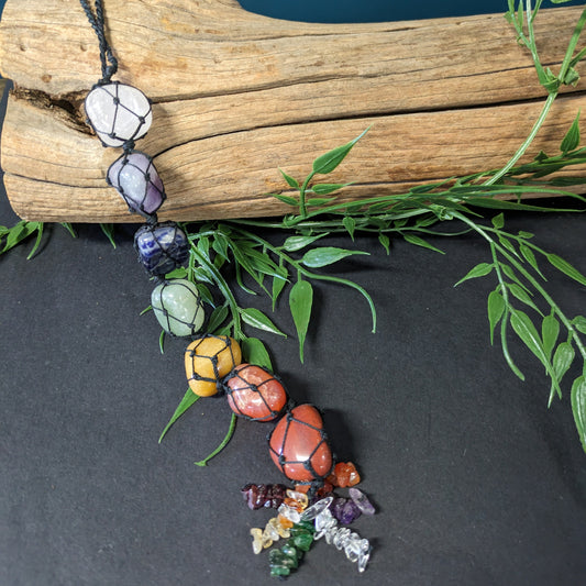 Chakra Set of Crystals set in Macrame image 0