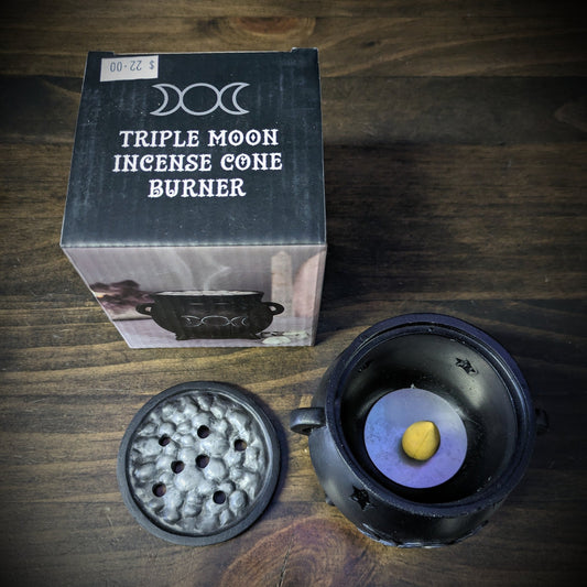 Triple Moon Cauldron Cone Holder image 1