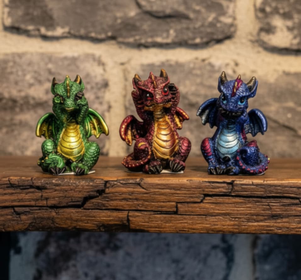 Set of 3 Dragons ( hear no evil, see no evil, speak no evil))