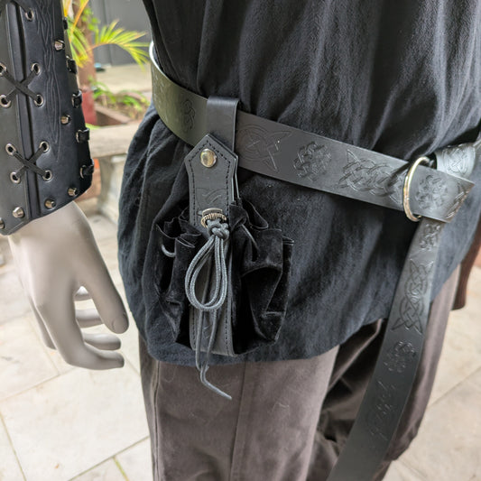 Belt with Money Pouch - Black