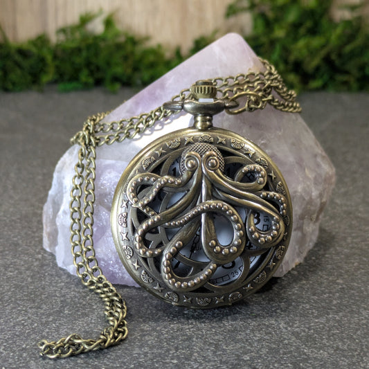 Octopus Pocket Watch - Gold