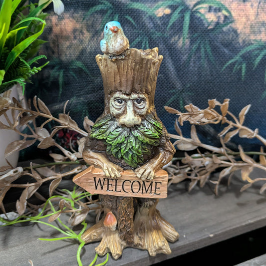 Treeman with Welcome sign