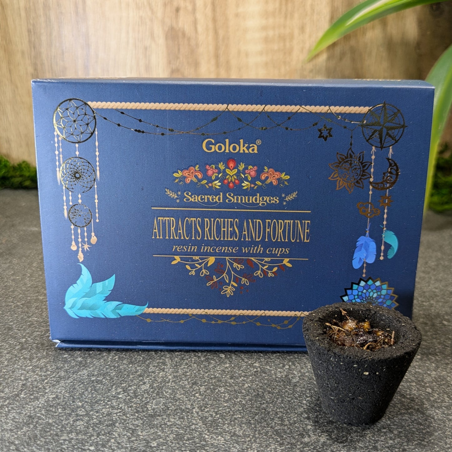 Attracts Riches & Fortune - Resin Incense and cups