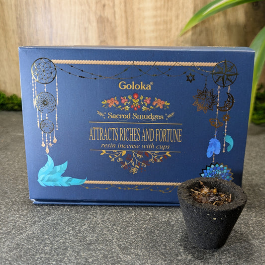 Attracts Riches & Fortune - Resin Incense and cups