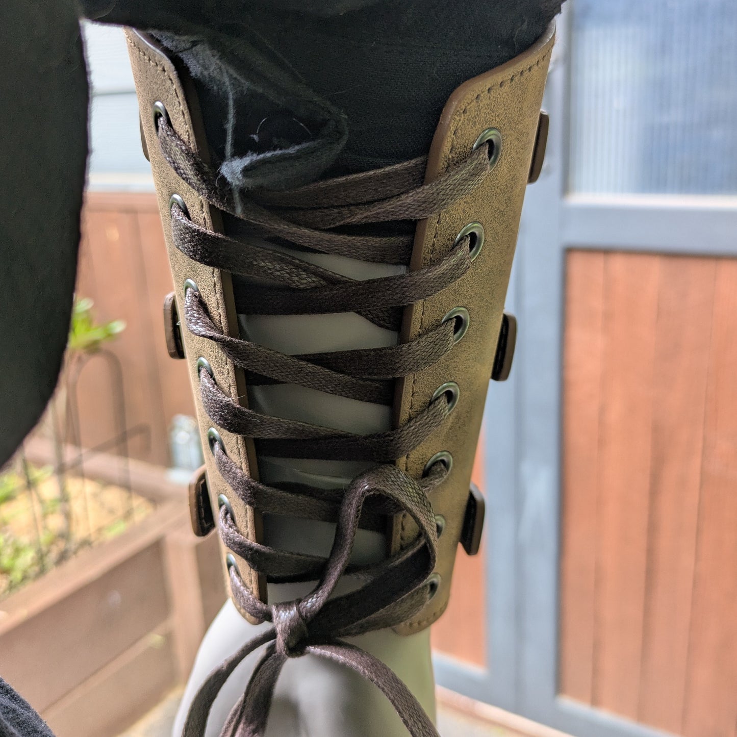 Medieval Bracers - brown suede look with buckle