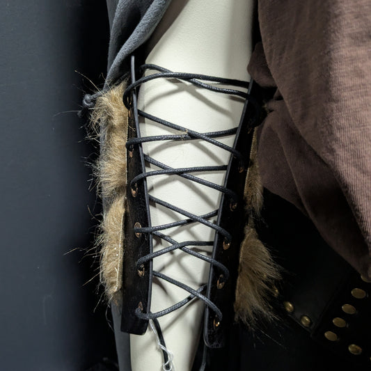 Arm Bracers - Fur & PU Leather