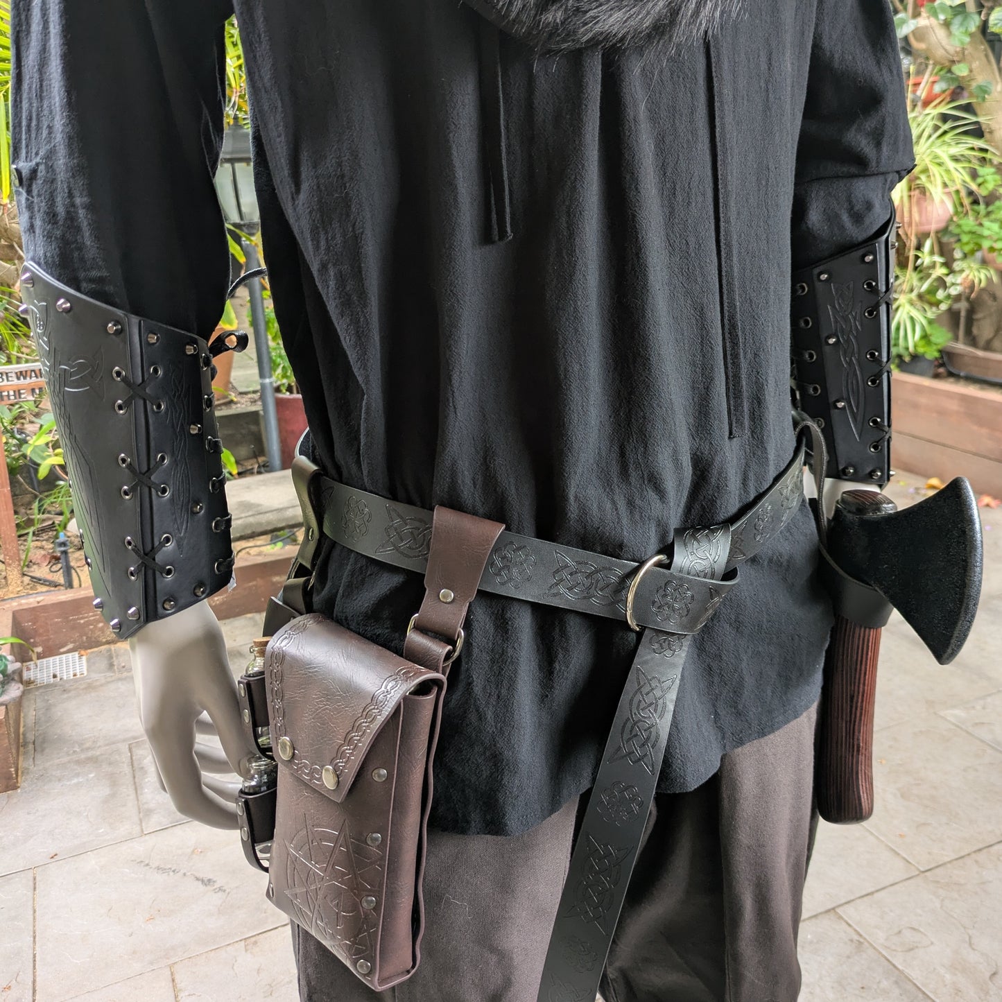 Medieval Potion Holder & Bag - Dark Brown