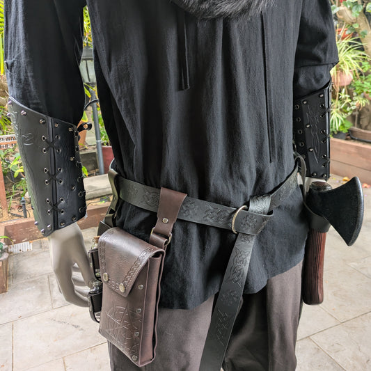 Medieval Potion Holder & Bag - Dark Brown