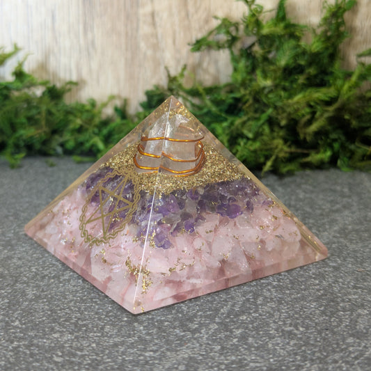 Amethyst & Rose Quartz Organite