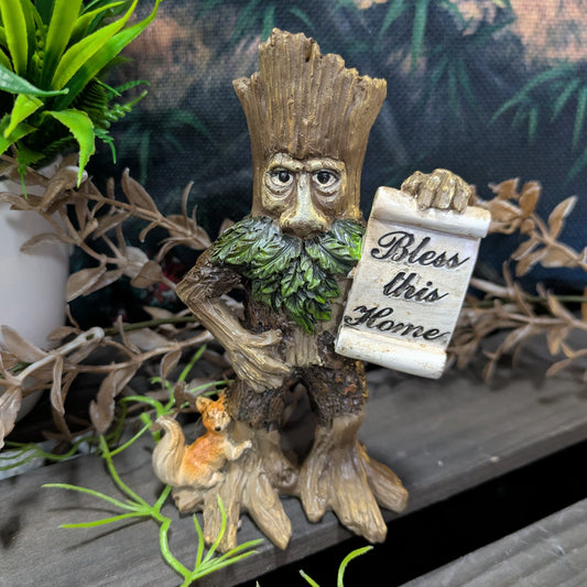Treeman with Bless this House scroll