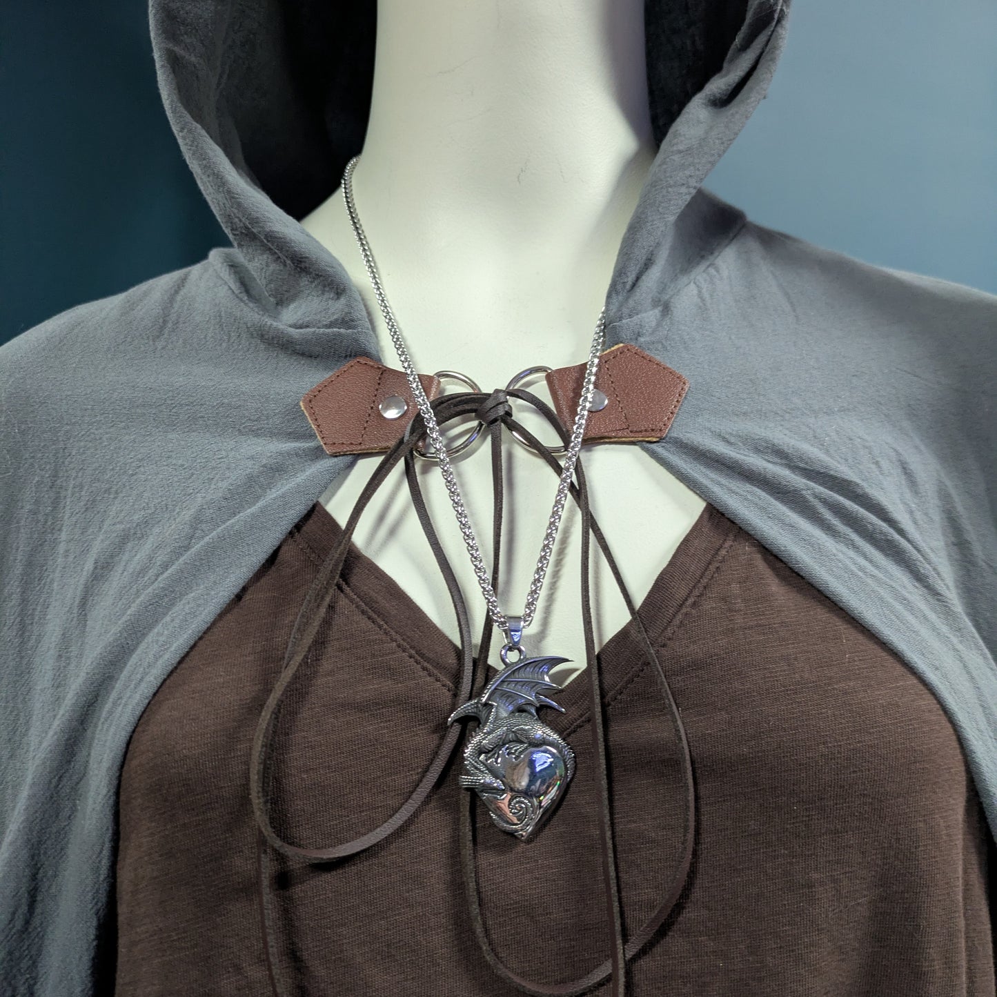 Dragon on Heart Necklace