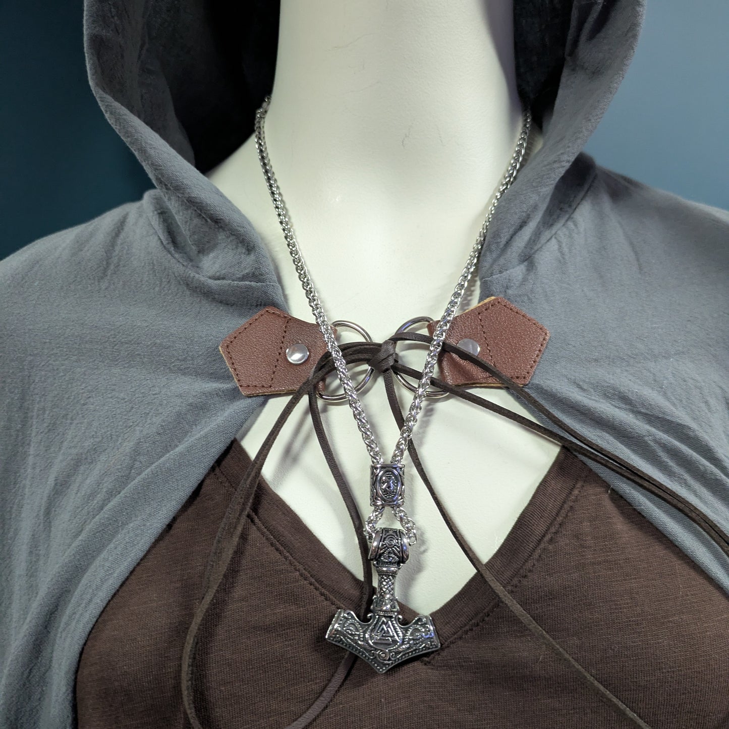 Thor's Hammer with Rune Necklace