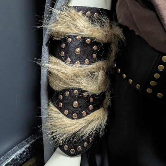 Arm Bracers - Fur & PU Leather