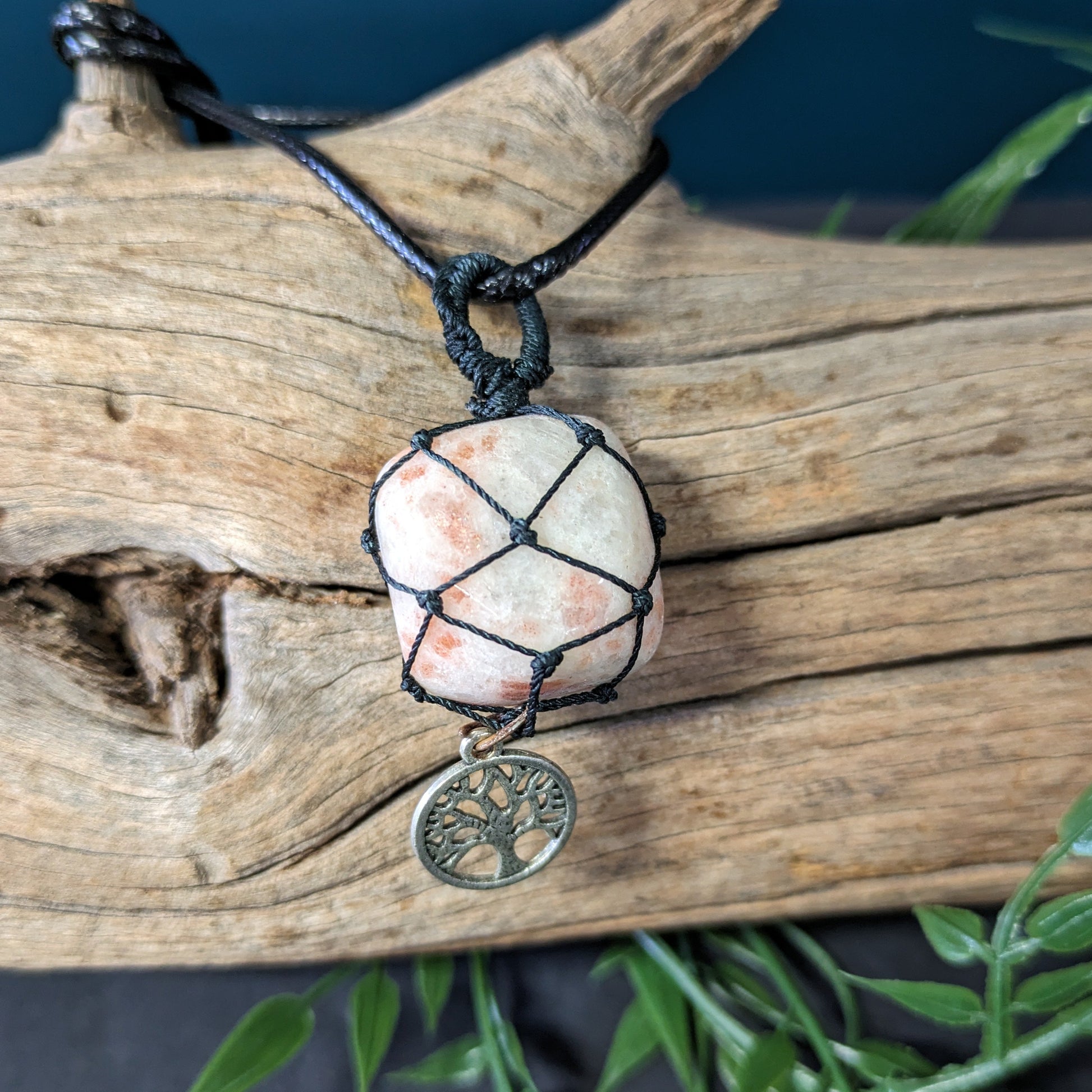 Sunstone Crystal with Tree of Life Pendant Necklace image 0