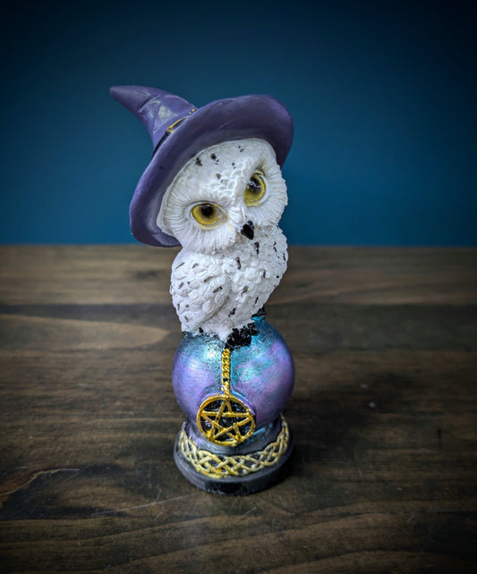 Owl with Witches Hat on a Celtic Ball image 0