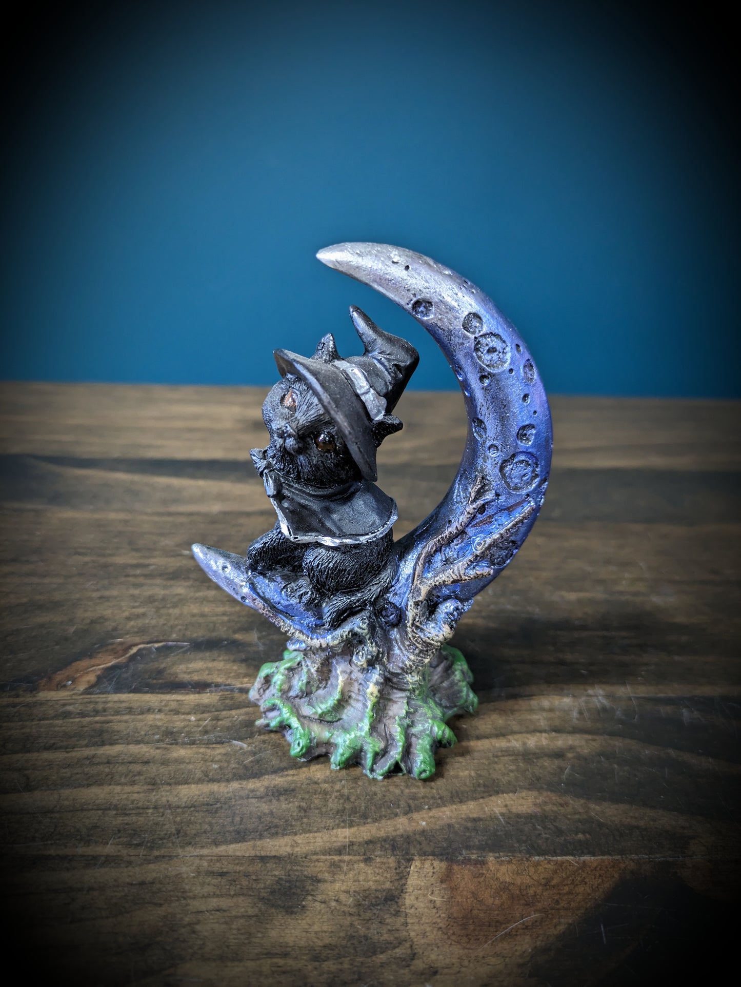 Witch Cat on Moon - Silver image 0